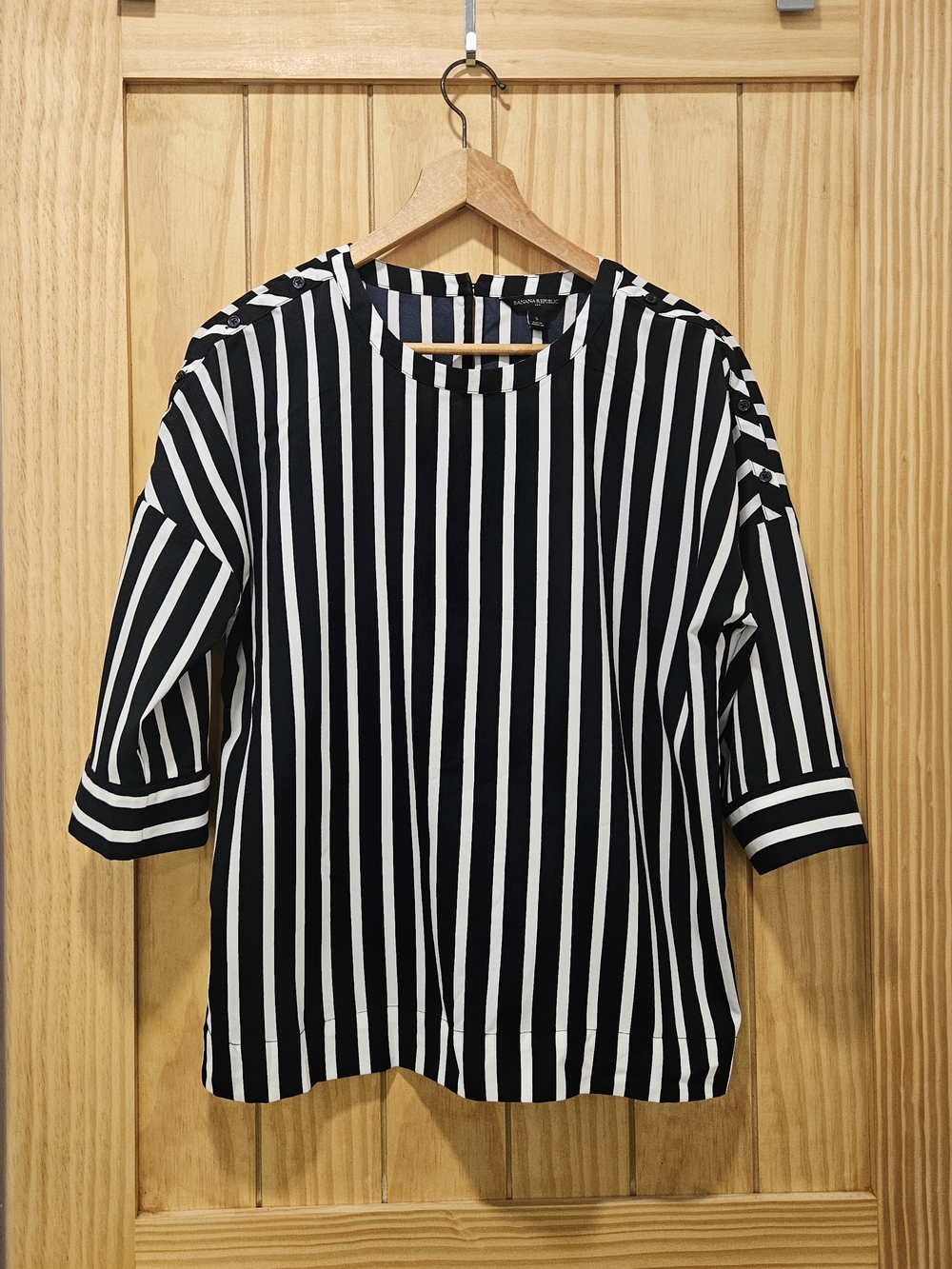 Banana Republic Black & White Vertical Stripe Tunic